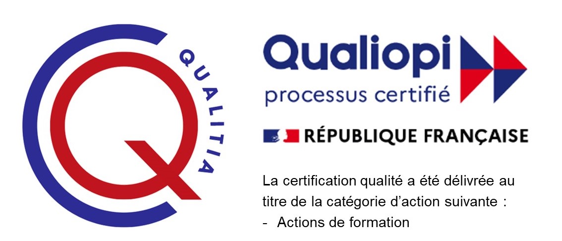 Le logo attestant de notre certification Qualiopi par Qualitia pour les actions de formation